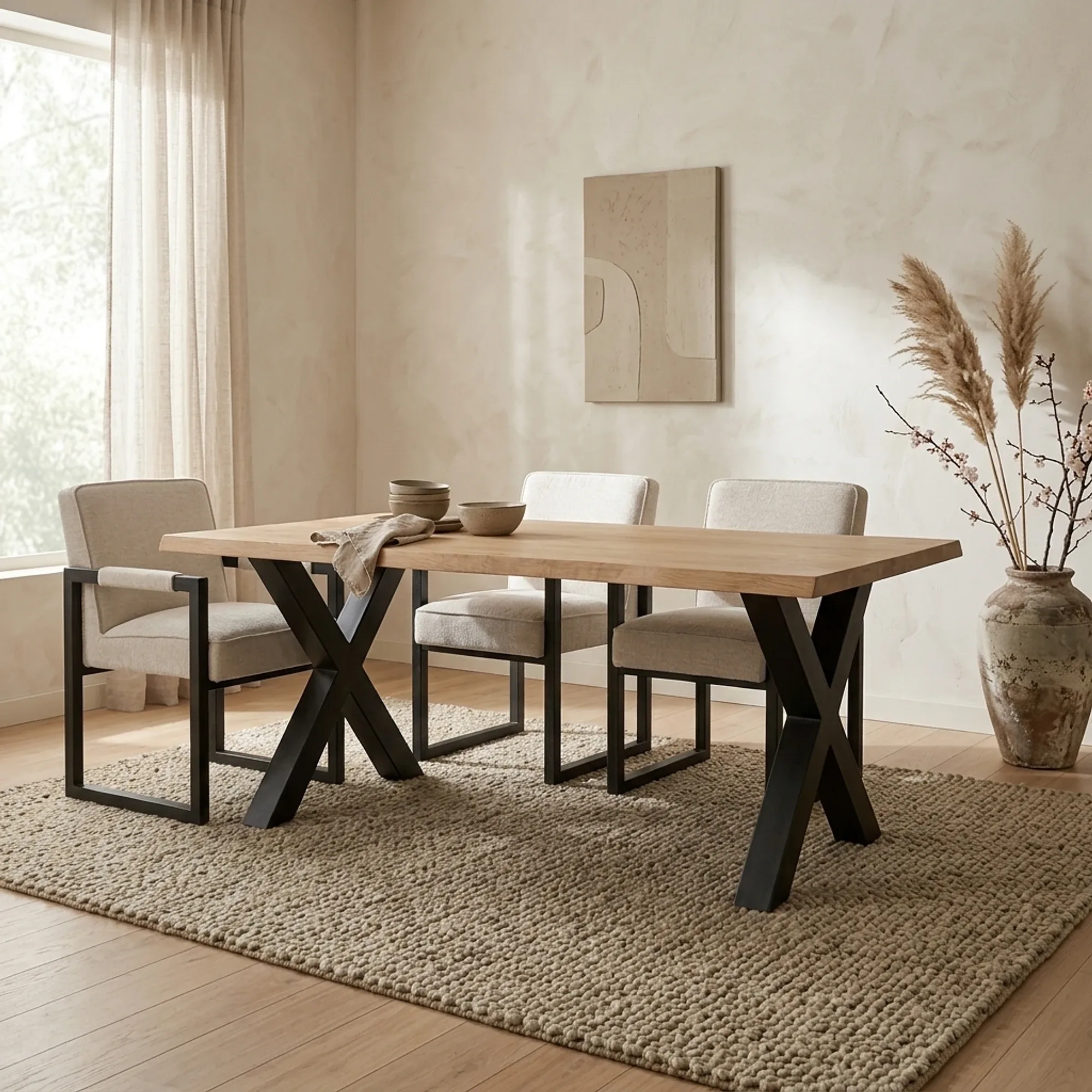 Xara dining table natural rectangular - Tower Living