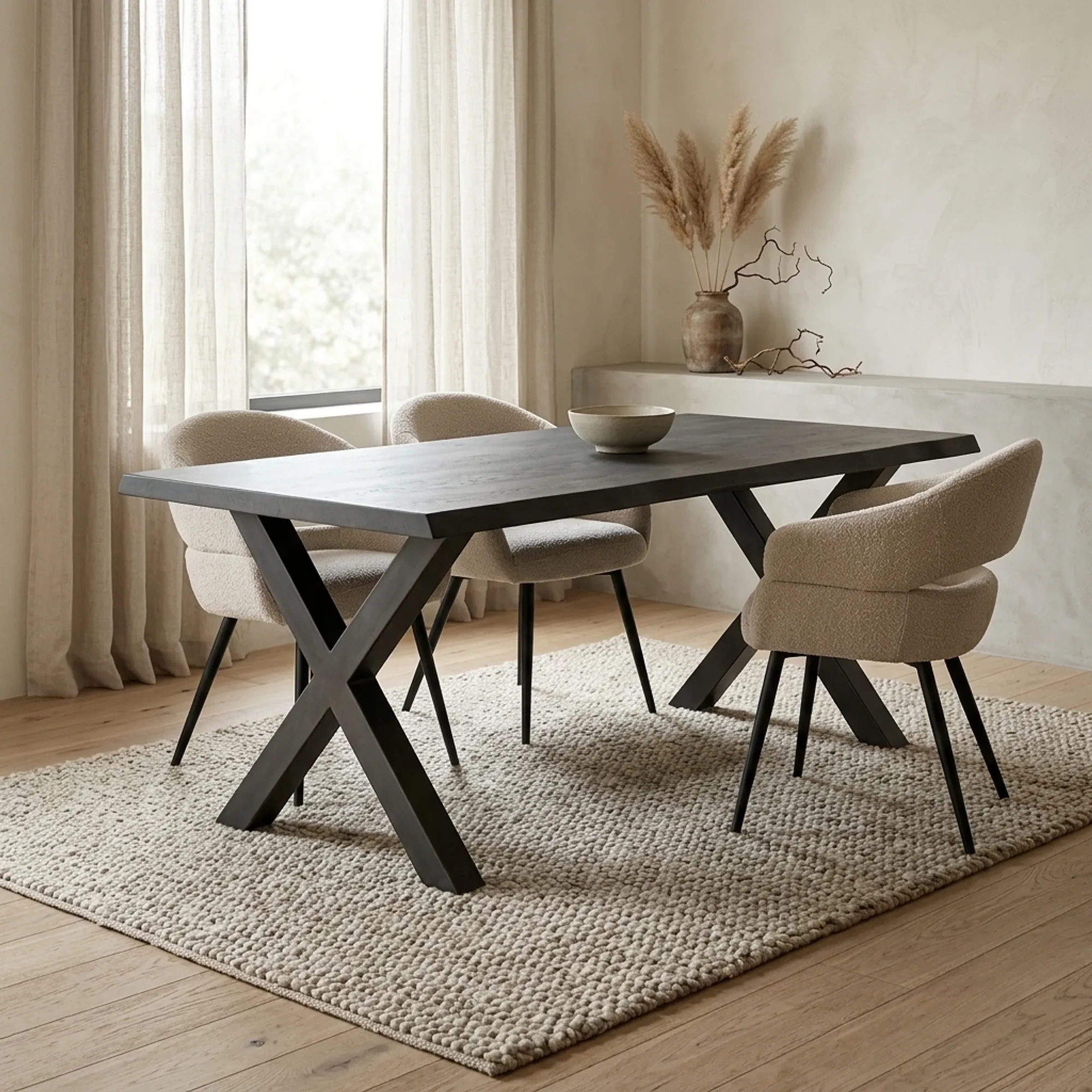Xara dining table black rectangular - Tower Living