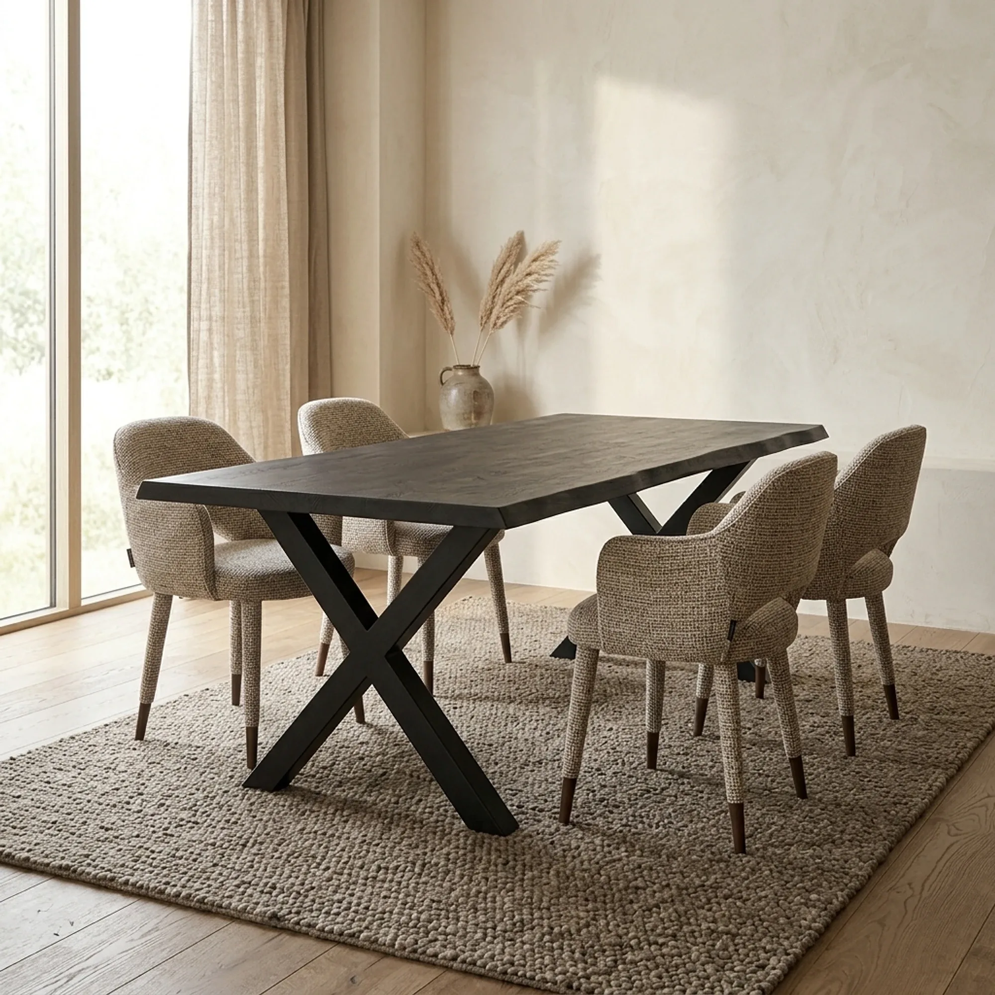 Xara dining table black rectangular - Tower Living