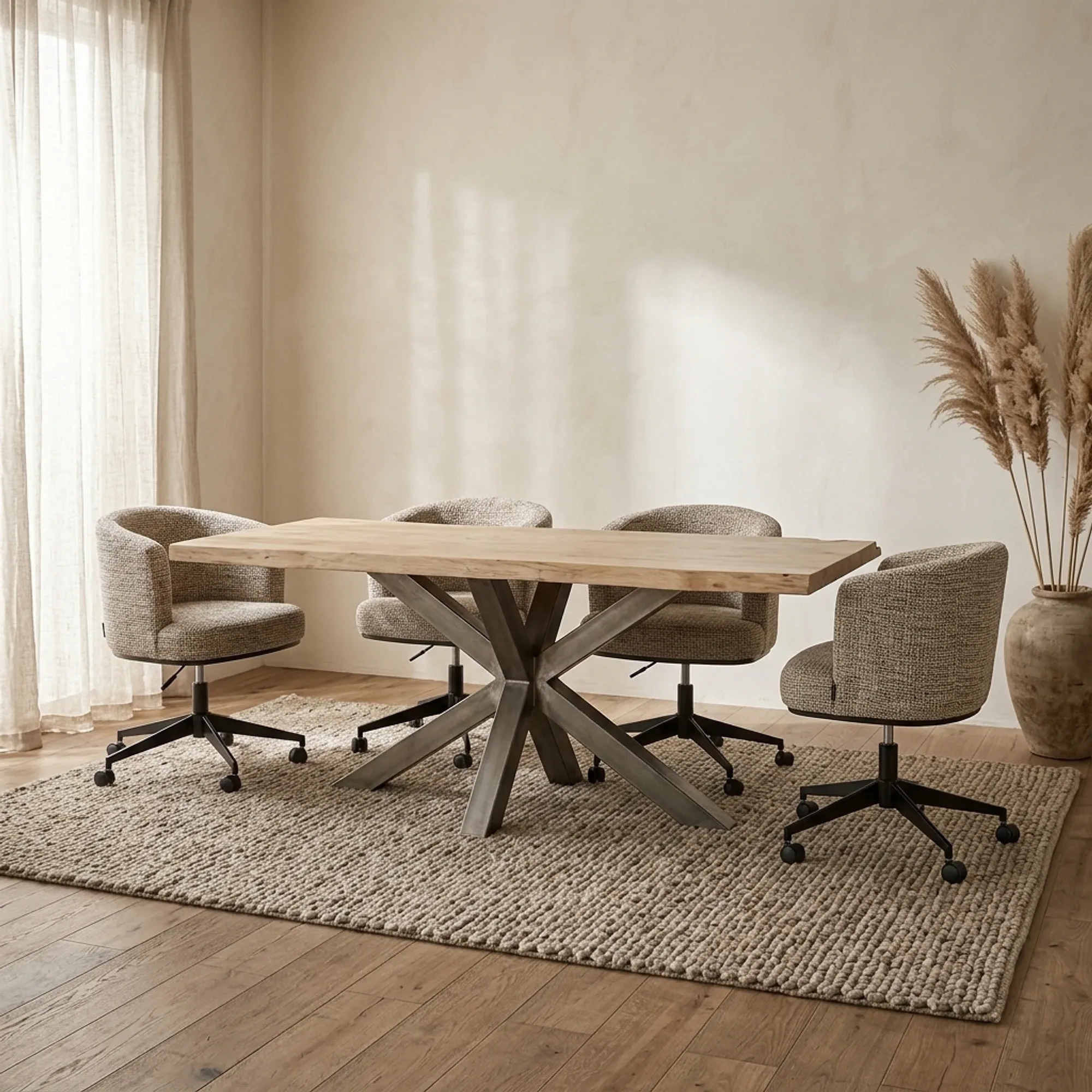 Yunta Dining Table brown rectangular 240 cm - Tower Living
