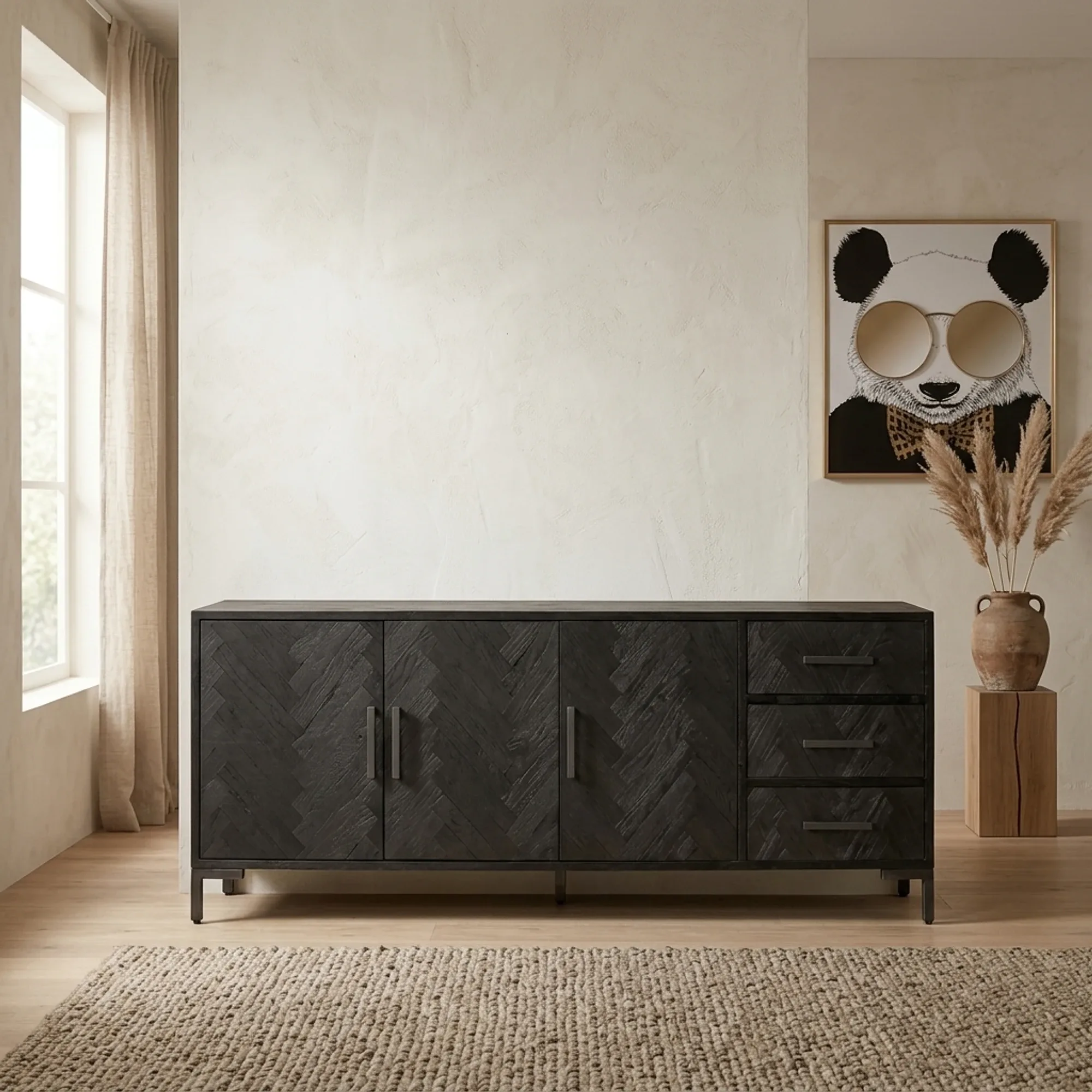 Sideboard Ziano black 220 cm - Tower Living