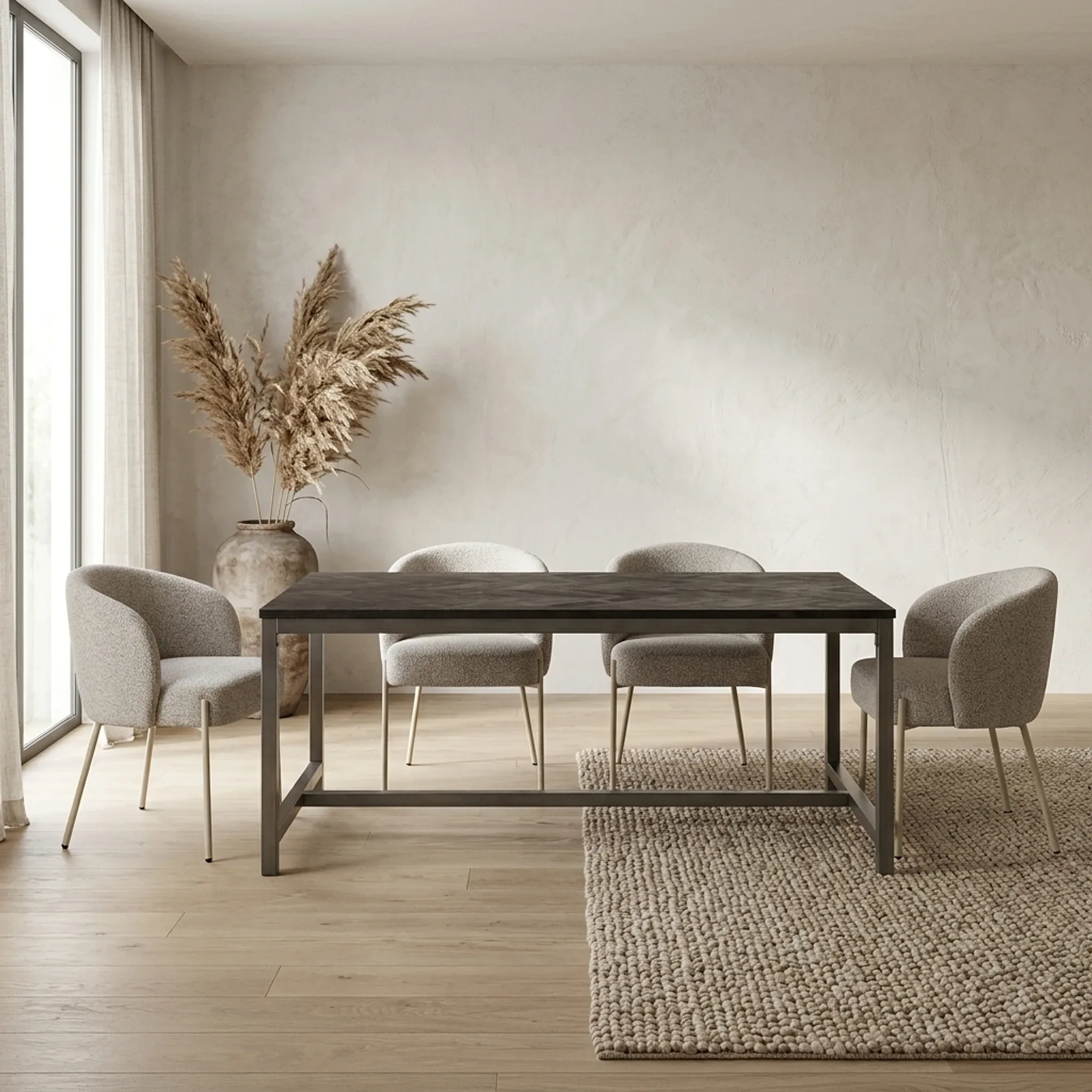 Ziano Dining Table black rectangular - Tower Living