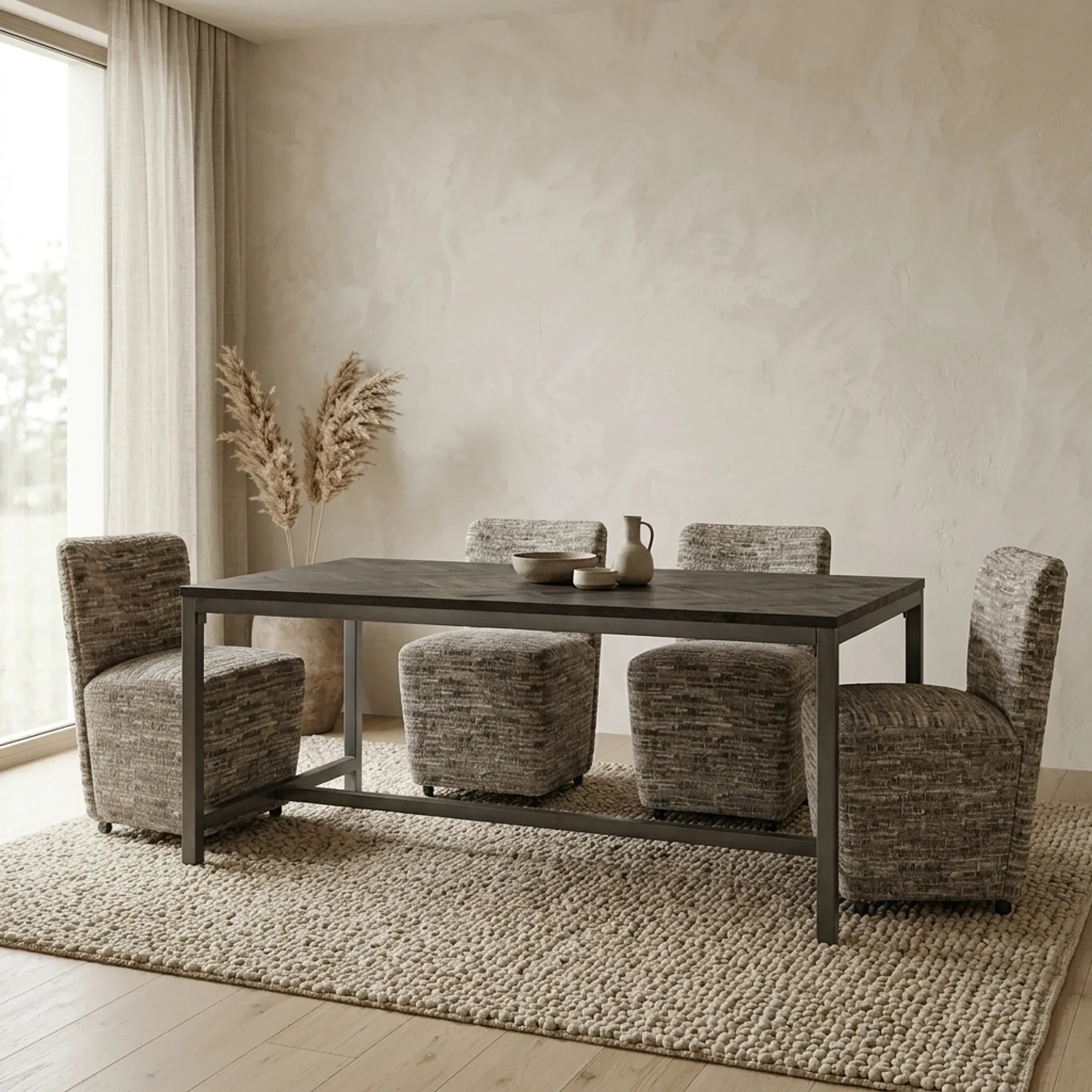 Ziano Dining Table black rectangular - Tower Living