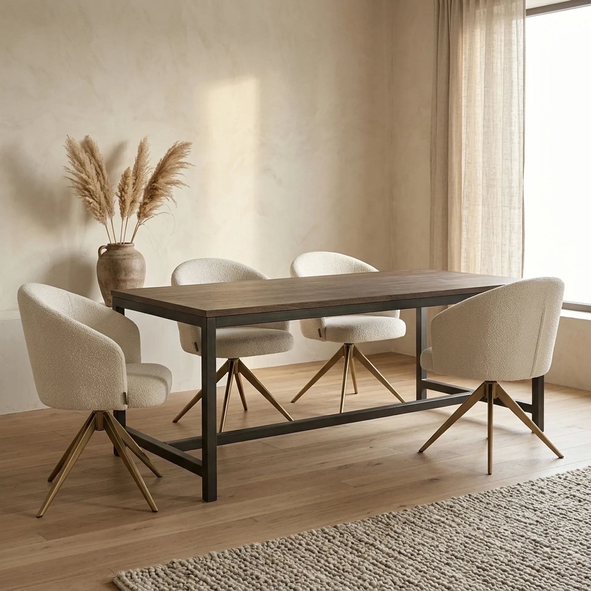 Ziano dining table black rectangular 200 cm - Tower Living