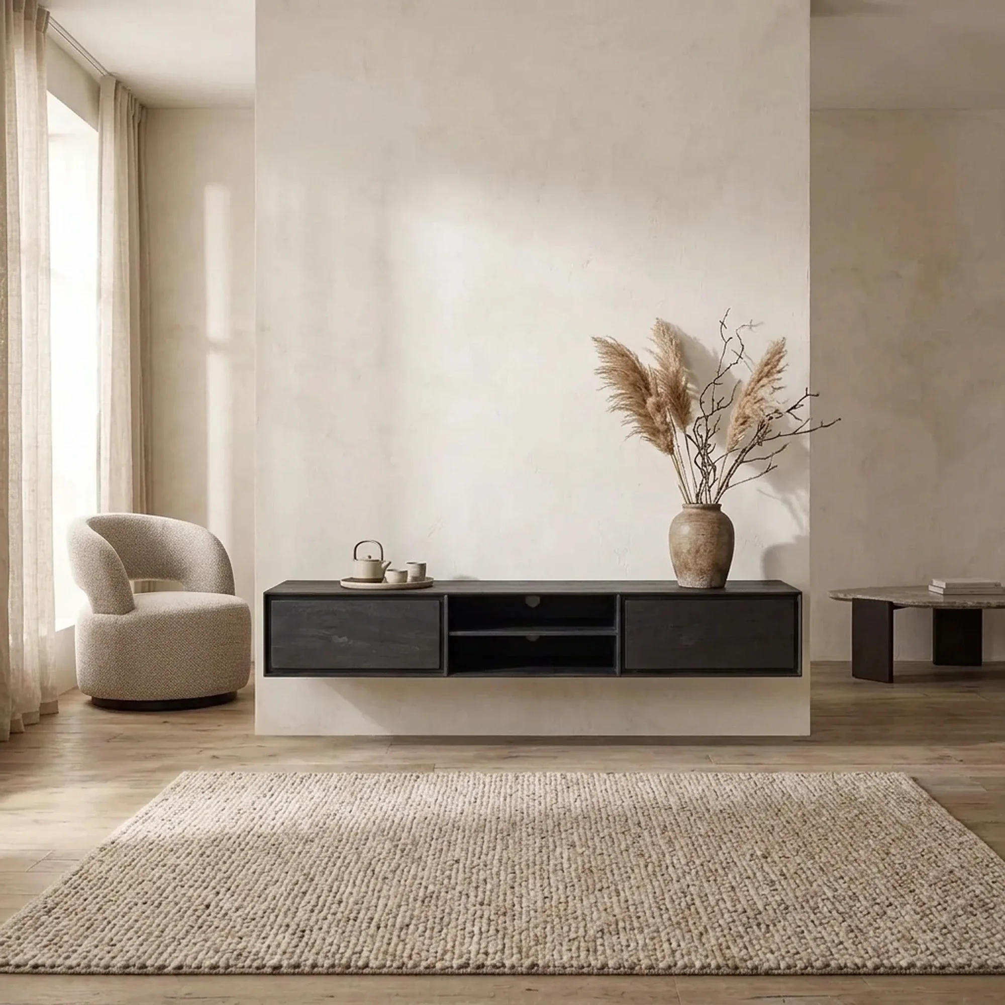 Floating TV Unit Ambiance Black | 280 cm