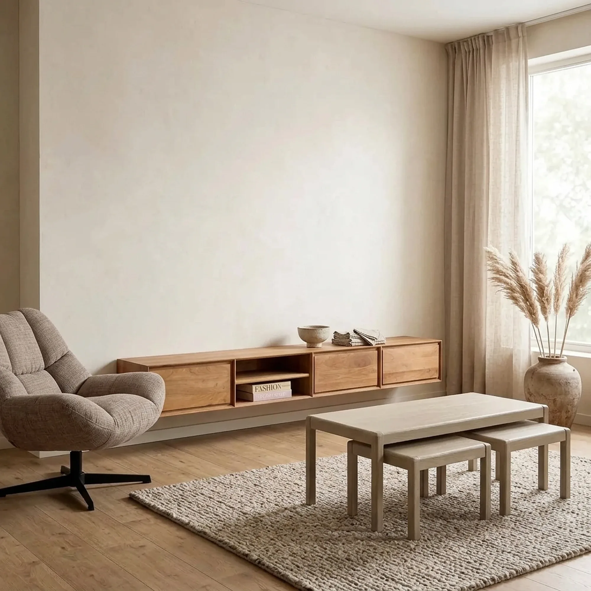 Floating TV Unit Ambiance Natural | 240 cm
