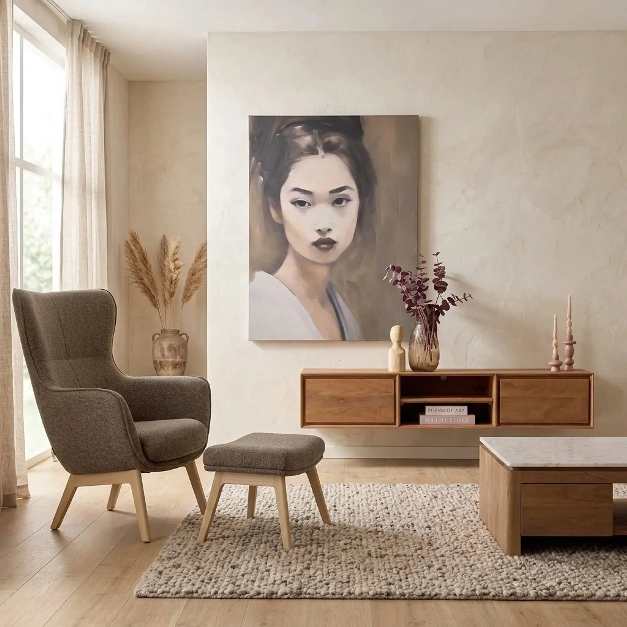 Floating TV unit Ambiance Natural | 160 cm