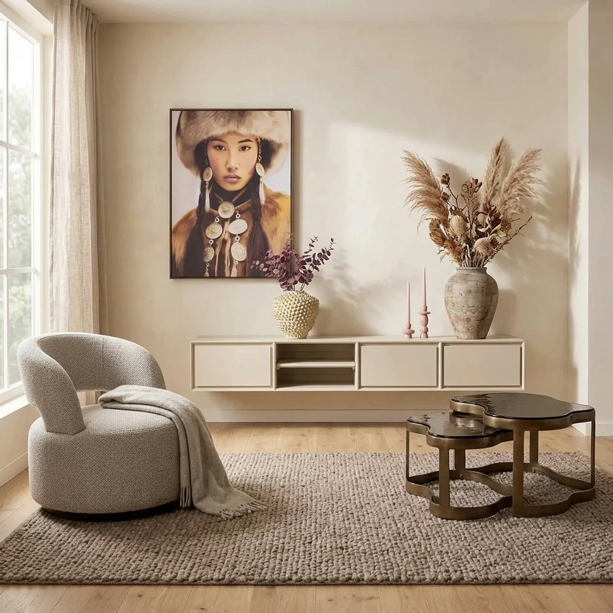 Floating TV unit Ambiance Sand | 200 cm