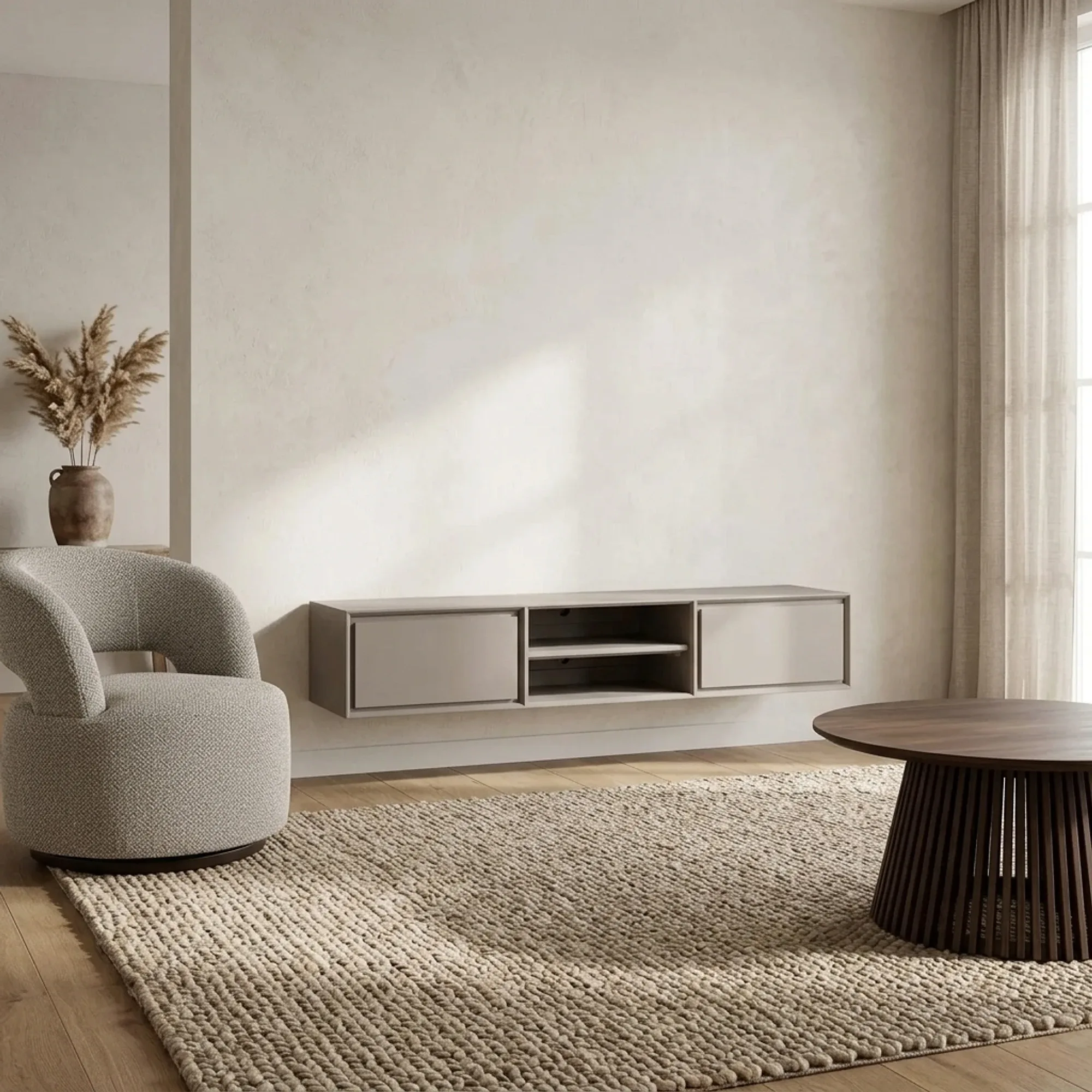 Schwebendes TV-Möbel Ambiance Taupe | 160 cm