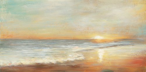 Schilderij Zonsondergang aan zee - Hiskiart