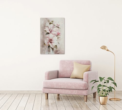 Schilderij Witte hibiscus - Hiskiart