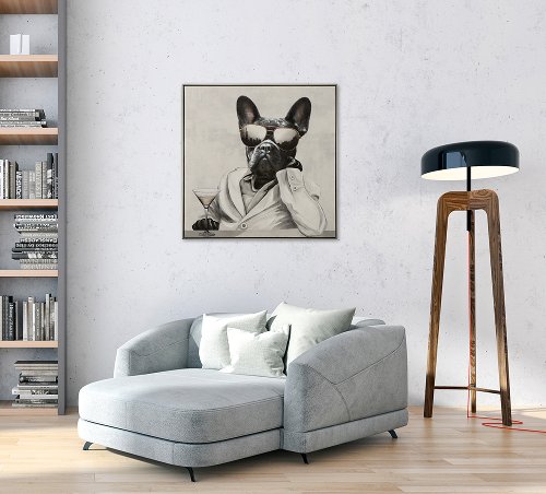 Schilderij Buldog in Manhattan - Hiskiart