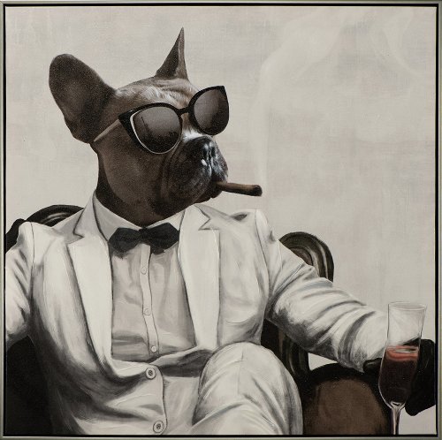 Schilderij Buldog aan de top - Hiskiart