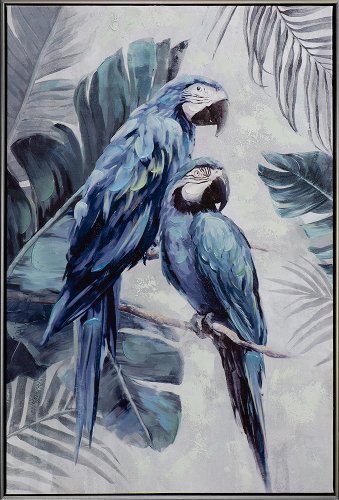 Cuadro Loros azules - Hiskiart