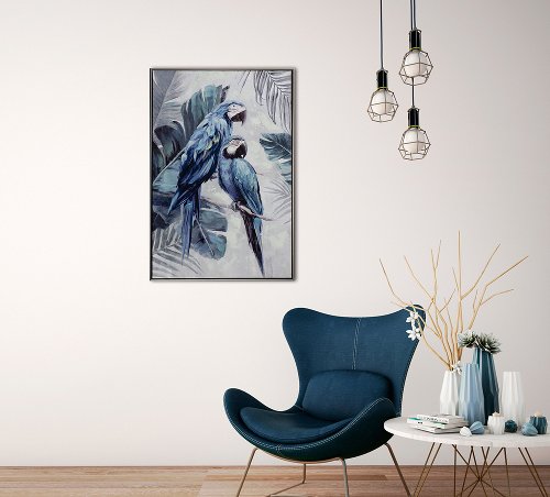 Cuadro Loros azules - Hiskiart