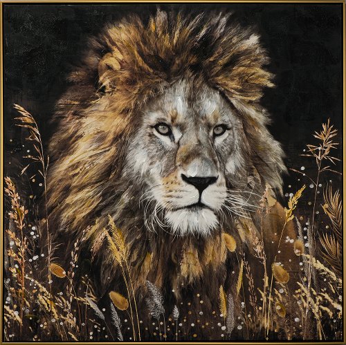 Cuadro León en dorado - Hiskiart