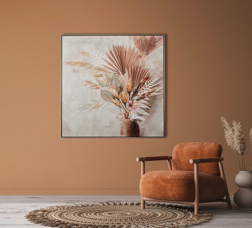 Schilderij Palmbladeren in vaas - Hiskiart
