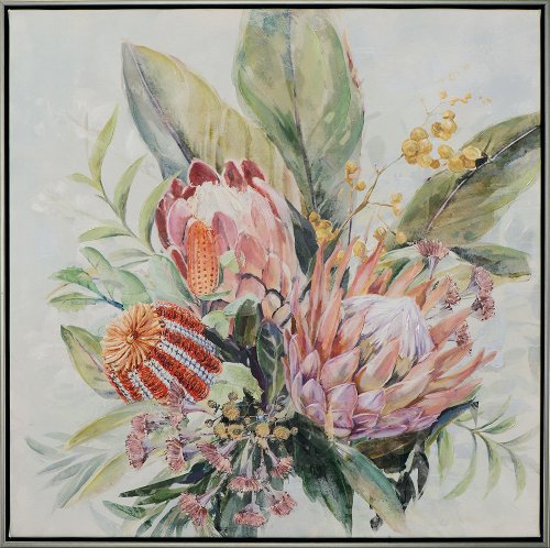 Schilderij Roze protea - Hiskiart