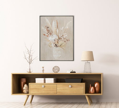 Schilderij Droogbloemen in vaas - Hiskiart