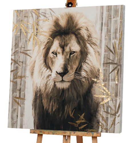 Cuadro León entre bambú - Hiskiart