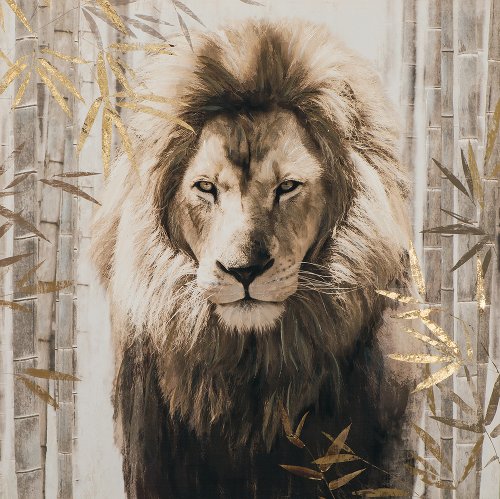 Cuadro León entre bambú - Hiskiart