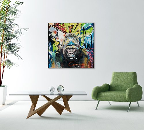 Cuadro Gorila lleno de grafiti - Hiskiart