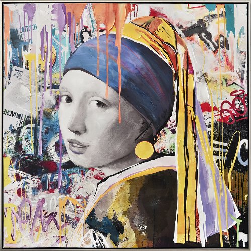 Schilderij Meisje met kleur - Hiskiart