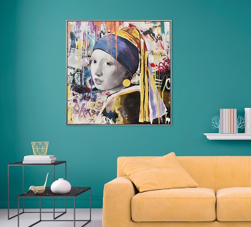 Schilderij Meisje met kleur - Hiskiart