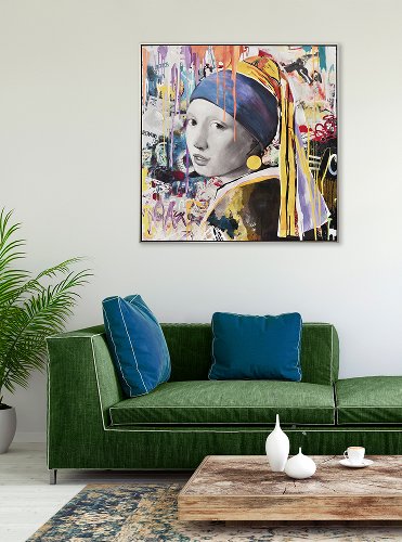 Schilderij Meisje met kleur - Hiskiart