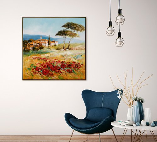 Schilderij Zomers Toscane - Hiskiart