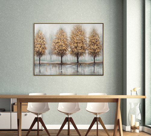 Cuadro Golden Trees esbelto - Hiskiart