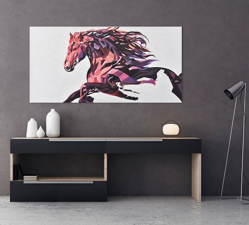 Schilderij Paard in beweging - Hiskiart