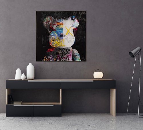 Schilderij Teddy in kleur - Hiskiart