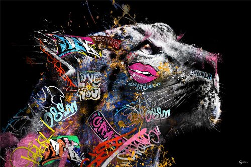 Cuadro León en arte cómic - Hiskiart