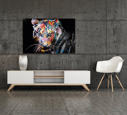 Cuadro Tigre en arte cómic - Hiskiart