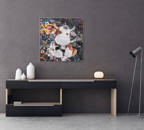 Schilderij Koe vol streken - Hiskiart