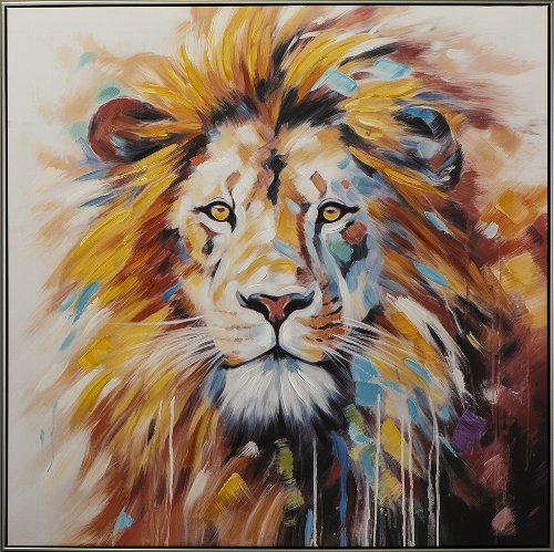 Cuadro León con melena azul - Hiskiart