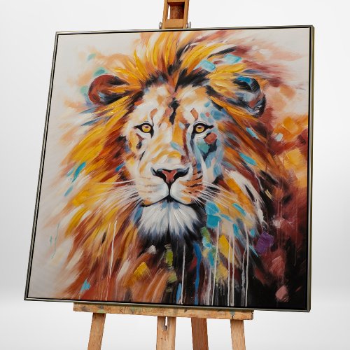 Cuadro León con melena azul - Hiskiart