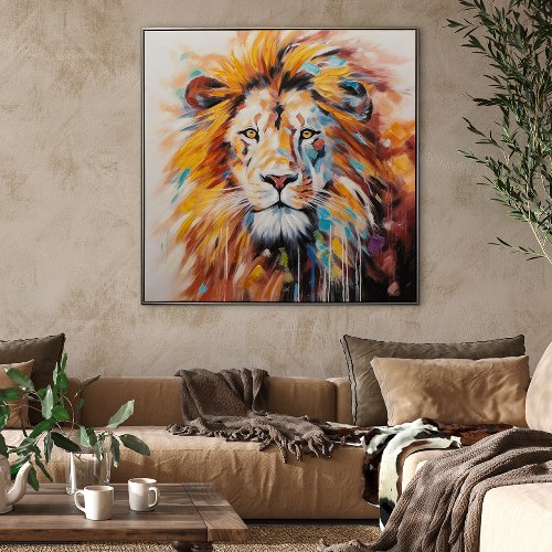 Cuadro León con melena azul - Hiskiart