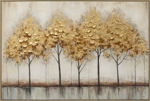 Cuadro Golden Trees redondo - Hiskiart