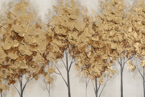 Cuadro Golden Trees redondo - Hiskiart