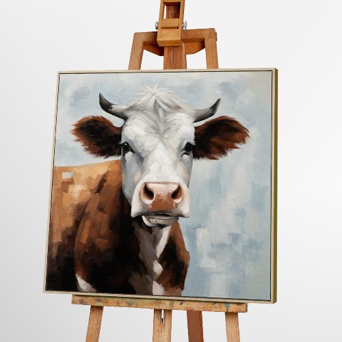 Schilderij Bruinbonte koe - Hiskiart