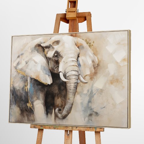 Cuadro Elefante en tonos arena - Hiskiart