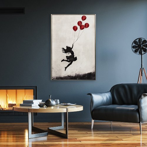 Cuadro Jumping Balloon Girl - Hiskiart