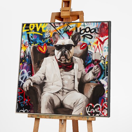 Schilderij Monsieur Buldog - Hiskiart