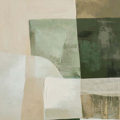 Schilderij Green Nature blokken - Hiskiart