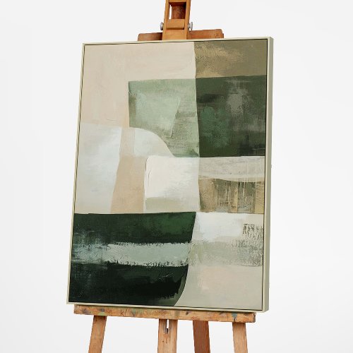 Schilderij Green Nature blokken - Hiskiart