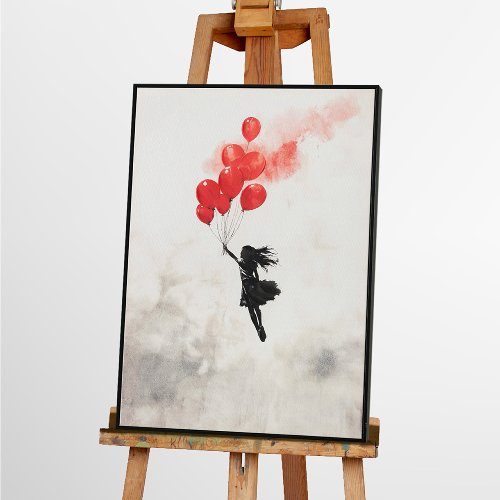 Schilderij Balloon Girl in the Sky - Hiskiart