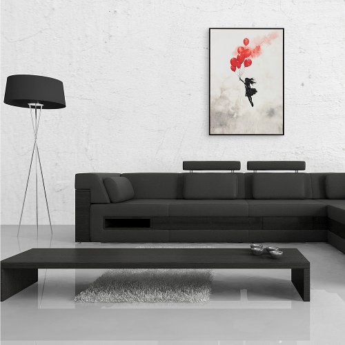 Schilderij Balloon Girl in the Sky - Hiskiart