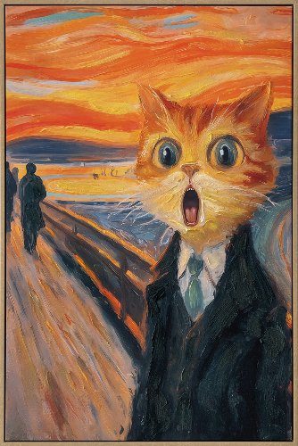 Cuadro Gato con gran asombro - Hiskiart